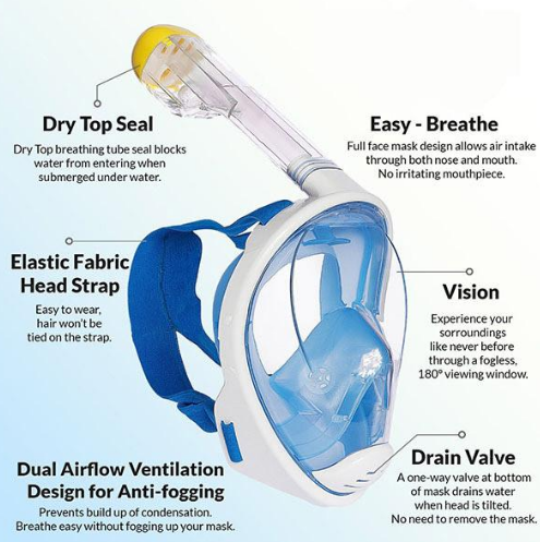 Full Face Snorkeling Mask with GoPro Mount